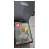 Metal box with life magazines