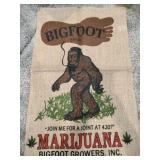 Bigfoot burlap bag