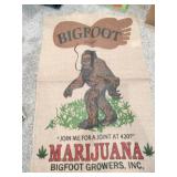 Bigfoot burlap bag