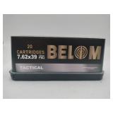 BELOM 7.62x39 Tactical 123 gr FMJ 20 rounds