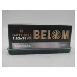 BELOM 7.62x39 Tactical 123 gr FMJ 20 rounds