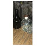 2 decanters one skull