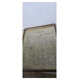 Framed Carol county Indiana, County map by the