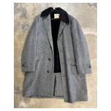Land-N-Lakes gray herringbone wool overcoat with