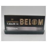 BELOM 7.62x39 Tactical 123 gr FMJ 20 rounds