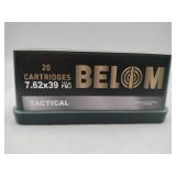 BELOM 7.62x39 Tactical 123 gr FMJ 20 rounds