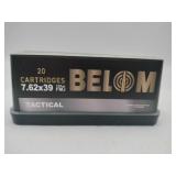 BELOM 7.62x39 Tactical 123 gr FMJ 20 rounds