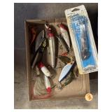 Mix of fishing lures, one in package