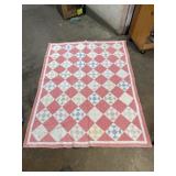 1930s patchwork quilt 82x60", some spots more