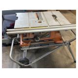 Ridgid portable table saw with a collapsible