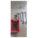 Hand forged iron hooks balls and more