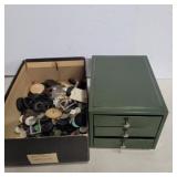Small metal 3 drawer organizer with buttons 4x6x8