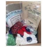 Pre-cut quilt pieces & other fabrics, needle work