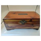Wooden box with accessories