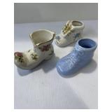 Porcelain boot figurine collection