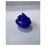 Summit Art Glass small, cobalt blue pressed glass