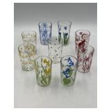 9 vintage Kraft Swanky Swig juice glasses, one