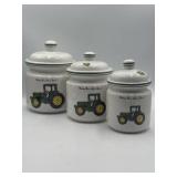 Gibson John Deere ceramic 3-canister set