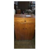 Small wooden kitchen rolling cabinet with 1