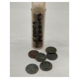 Roll of steel pennies
