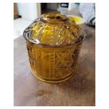 Amber indiana glass fairy lamp top