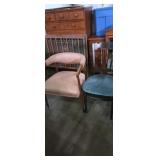 Round back chair with arms and armless cane back