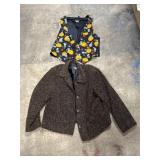 Halloween-themed vest and a vintage textured