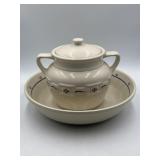 Longaberger Woven Traditions bean pot & Roseville