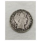 1908-O Barber half dollar