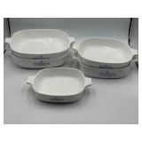 5 CorningWare casserole dishes in Blue Cornflower