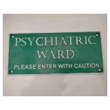 Cast iron psychiatric Ward sign 10.5x5