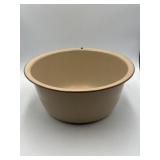14" beige enamelware mixing bowl