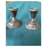 Sterling Weighted Candle Holders 4ï¿½ tall 493g