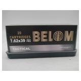 BELOM 7.62x39 Tactical 123 gr FMJ 20 rounds