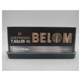 BELOM 7.62x39 Tactical 123 gr FMJ 20 rounds