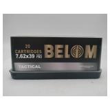 BELOM 7.62x39 Tactical 123 gr FMJ 20 rounds