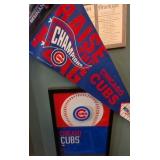 Chicago cubs full size pennant and framed art