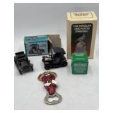Diecast miniature pencil sharpeners, porcelain