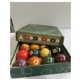 2 1/4 inch pool ball set made in Belgium
