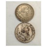 1957, 1963 Mexico 1  peso coins