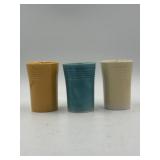 Fiesta 3 3/4" tumblers in yellow, turquoise, and