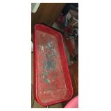 Red metal tub wagon