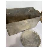 Welded metal box and metal serving tray