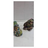 Oriental style multicolor dragon sculptures