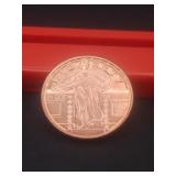 1 Ounce .999 Fine Copper RoundLiberty