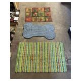 2 new floor mats / 1 woven area rug 2x3