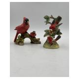 Artmark porcelain cardinal & red bird figurines,