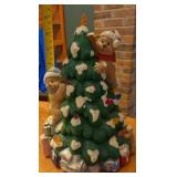 9in tall ceramic Christmas tree with bears.