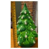 Battery operated 8in tall ceramic Christmas tree