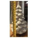 7in tall  ceramic Christmas tree music box.